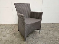 2 x luxury lounge wickerzetel met armleuning taupe - afbeelding 1 van  4