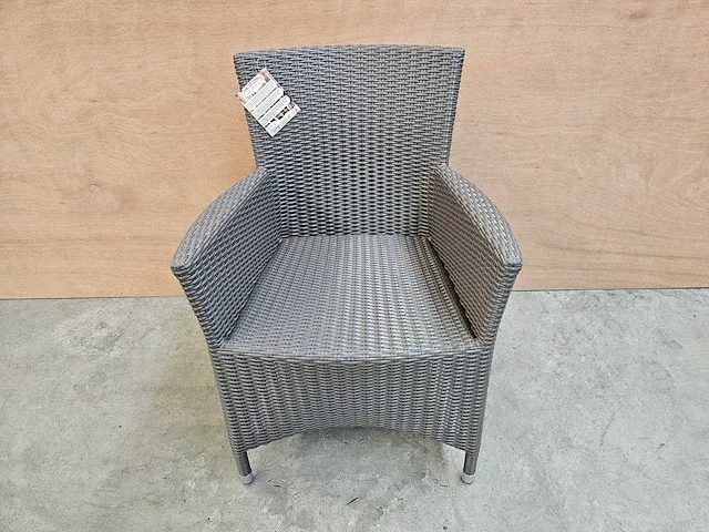 2 x luxury lounge wickerzetel platte draad taupe - afbeelding 3 van  4
