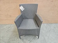 2 x luxury lounge wickerzetel platte draad taupe - afbeelding 3 van  4