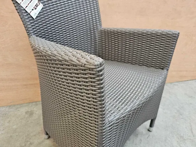 2 x luxury lounge wickerzetel platte draad taupe - afbeelding 4 van  4