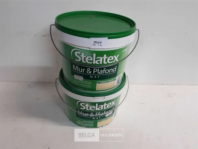 2 x muur en plafond verf eierschaal stelatex 2,5l - afbeelding 1 van  3