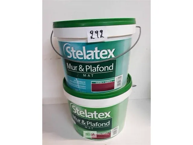 2 x muur en plafond verf kleur subtiel 2 bordeaux stelatex 2,5l = 30m³ - afbeelding 1 van  3