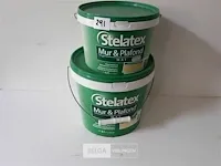 2 x muur en plafond verf kleur vrolijk 2 (beige-geel) stelatex 1 x 2,5l 1 x 5 l - afbeelding 1 van  2