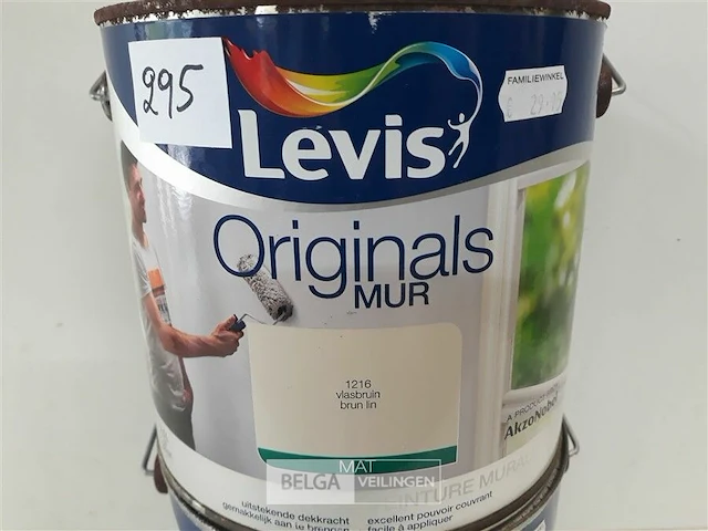 2 x muur en plafond verf mat vlas bruin levis 2,5l - afbeelding 3 van  3