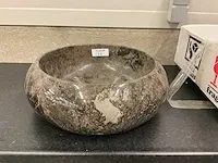 2 x natuursteen marmer emperador waskom 46x15 cm - afbeelding 2 van  4