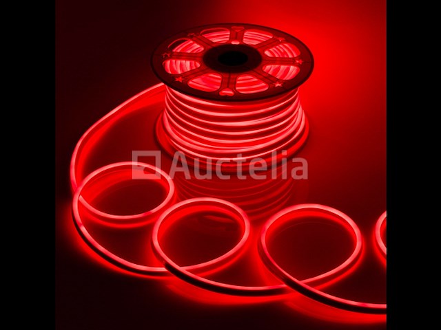 2 x neon led strip 50m – 8w/m – rood – ip65 waterdicht – gebruik binnen/buiten - afbeelding 3 van  4