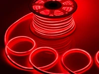2 x neon led strip 50m – 8w/m – rood – ip65 waterdicht – gebruik binnen/buiten - afbeelding 1 van  4