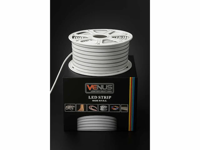 2 x neon led strip 50m – 8w/m – rood – ip65 waterdicht – gebruik binnen/buiten - afbeelding 2 van  4