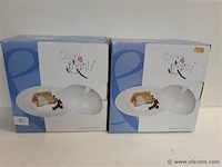 2 x ontbijtbord met deksel 22 cm - afbeelding 1 van  2