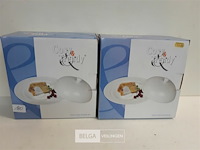 2 x ontbijtbord met deksel 22 cm - afbeelding 1 van  3