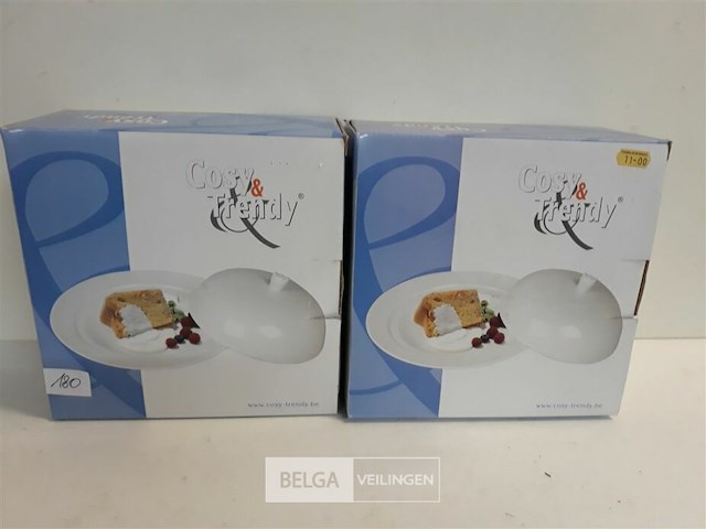 2 x ontbijtbord met deksel 22 cm - afbeelding 2 van  3