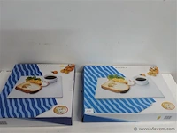 2 x ontbijtbord met kopje - afbeelding 1 van  2