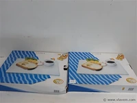 2 x ontbijtbord met kopje - afbeelding 1 van  2