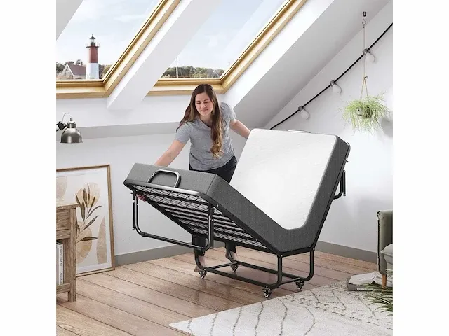 2 x opklapbedden 90 x 200 cm voor volwassenen - met schuim - afbeelding 1 van  8