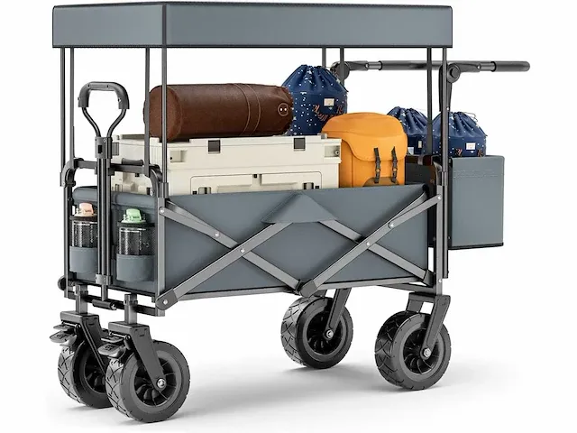 2 x opvouwbare transportwagen met dak, 100l - afbeelding 1 van  4