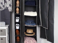 2 x organizer dressing - schoenen - 10 vakken - stof - 170 x 35 x 15 cm. - grijs - afbeelding 3 van  3