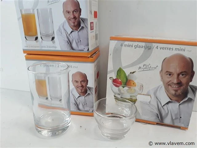 2 x piet huysentruyt glazen 2 st 25cl + 1x4 st 11cl - afbeelding 2 van  2