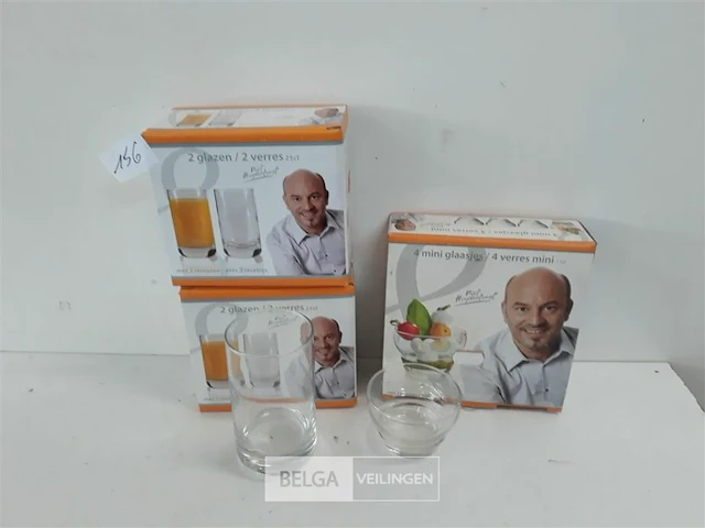 2 x piet huysentruyt glazen 2 st 25cl + 1x4 st 11cl - afbeelding 1 van  3