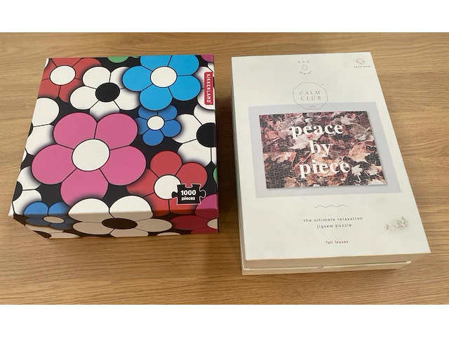 2 x puzzel - kikkerland 1000 stuks - calm club 500 stuks - afbeelding 1 van  5