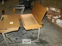 2 x retro schoolbank + 4 stoelen - afbeelding 3 van  5