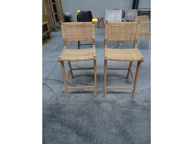2 x rotan barstoel - afbeelding 1 van  4