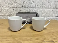 2 x sabatier coffee cups set - charme white