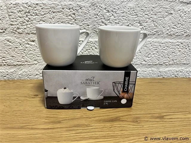 2 x sabatier coffee cups set - charme white - afbeelding 2 van  6