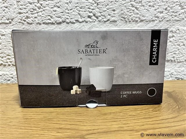 2 x sabatier coffee mugs set - charme grey - afbeelding 4 van  6