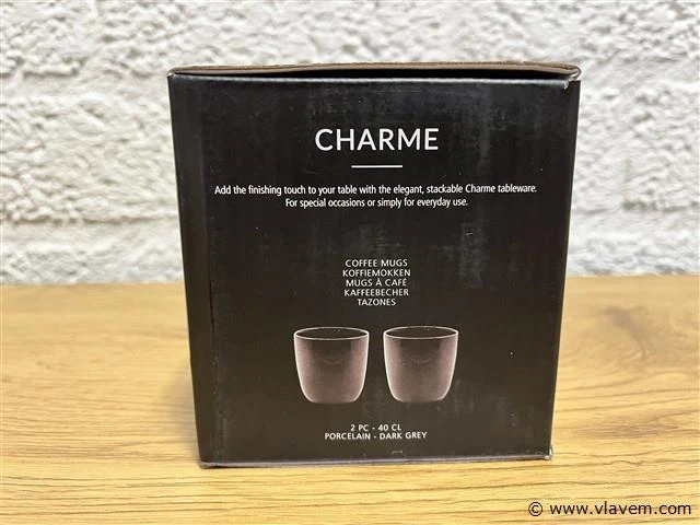 2 x sabatier coffee mugs set - charme grey - afbeelding 5 van  6