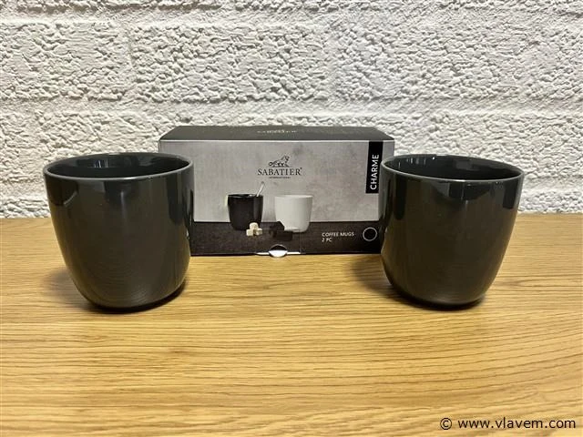 2 x sabatier coffee mugs set - charme grey - afbeelding 1 van  6