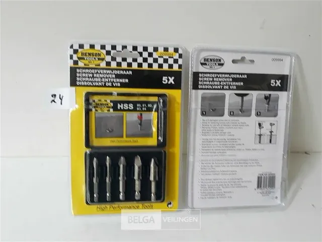 2 x schroefverwijderaar 5 delig in pvc doosje - afbeelding 1 van  2