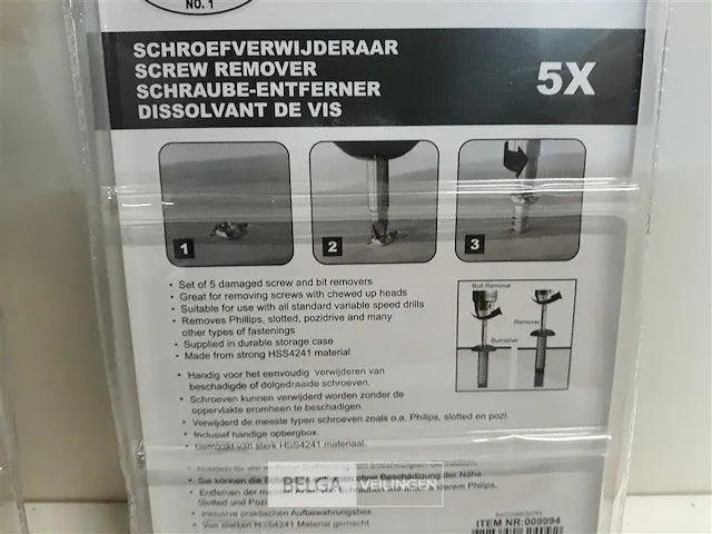 2 x schroefverwijderset 5 delig in pvc doosje - afbeelding 3 van  3