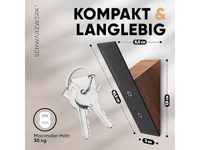 2 x schwarzwerk wandhaken - afbeelding 2 van  3
