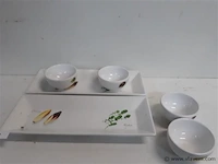 2 x serveerbord met 2 kommetjes - afbeelding 2 van  2