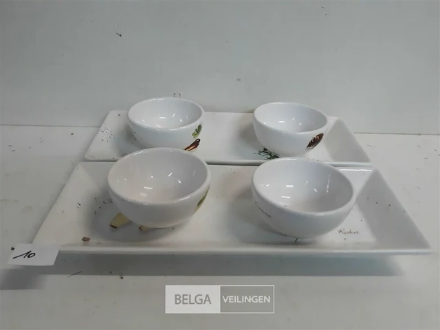 2 x serveerbord met 2 kommetjes - afbeelding 1 van  3