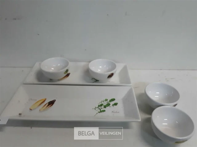2 x serveerbord met 2 kommetjes - afbeelding 3 van  3