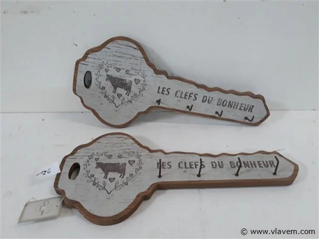 2 x sleutelrek hout 35 cm - afbeelding 1 van  2