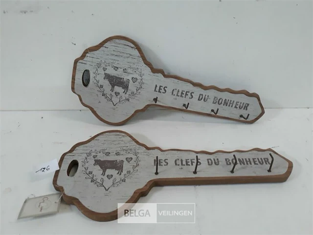 2 x sleutelrek hout 35 cm - afbeelding 1 van  3
