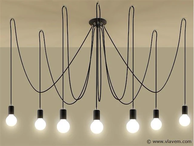 2 x solo edison 77 kroonluchter zwart - afbeelding 1 van  8