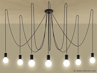 2 x solo edison 77 kroonluchter zwart - afbeelding 1 van  8