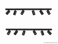 2 x solo focus plafond armatuur 6 x spots zwart - afbeelding 1 van  8