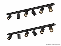 2 x solo focus plafond armatuur 6 x spots zwart - afbeelding 2 van  8