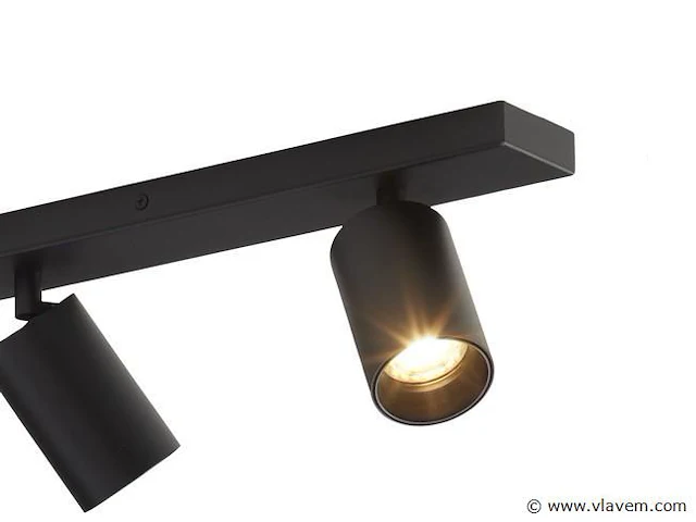 2 x solo focus plafond armatuur 6 x spots zwart - afbeelding 3 van  8