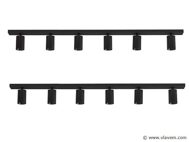2 x solo focus plafond armatuur 6 x spots zwart - afbeelding 7 van  8
