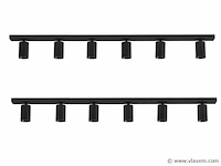 2 x solo focus plafond armatuur 6 x spots zwart - afbeelding 7 van  8