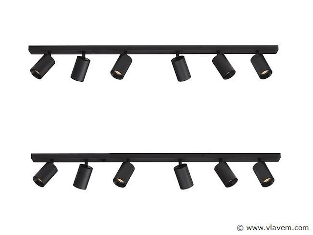 2 x solo focus plafond armatuur 6 x spots zwart - afbeelding 8 van  8