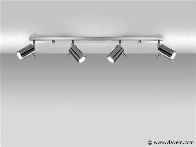 2 x solo plafond armatuur 4 spots chroom - afbeelding 1 van  4