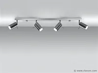 2 x solo plafond armatuur 4 spots chroom - afbeelding 1 van  4