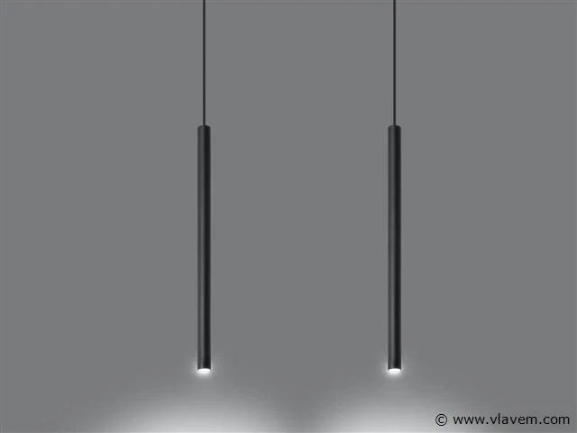 2 x solo tube slim design hanglamp zwart - afbeelding 1 van  7