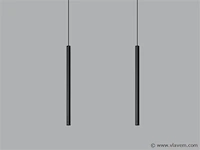 2 x solo tube slim design hanglamp zwart - afbeelding 6 van  7